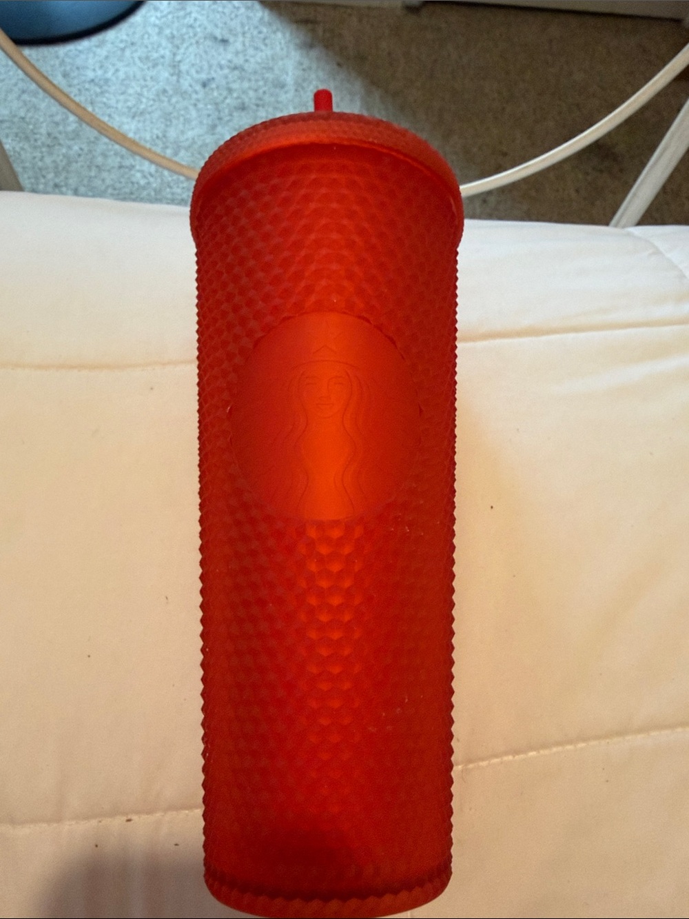 New Starbucks Matte Red jelly Textured 24oz Tumbler with Studded Grip